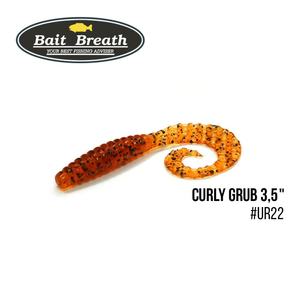 Приманка Bait Breath Curly Grub 3,5" (10шт) (Ur22 Orange/pumpkin/seed)
