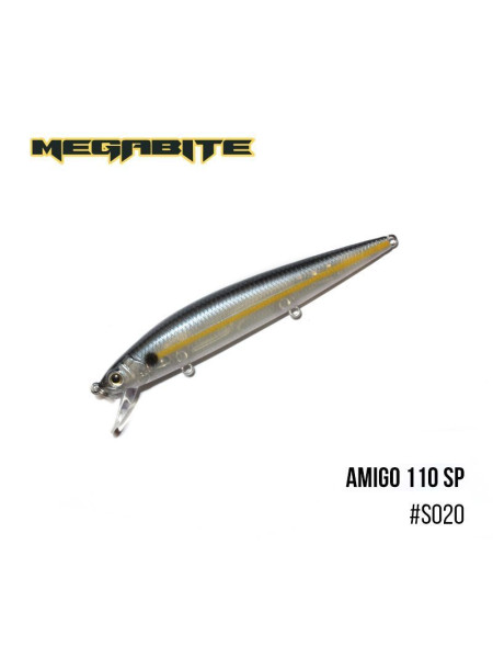 ".Воблер Megabite Amigo 110 SP (110 мм, 14,3 гр, 1,0 m) (S020)