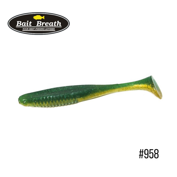 Приманка Bait Breath E.T.Shad 3,4" (7 шт) (958 Gold Green (2 tone color))