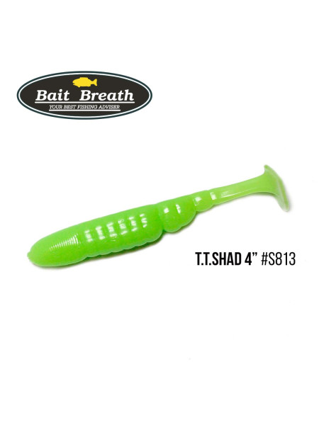 ".Приманка Bait Breath T.T.Shad 4" (6 шт) (S813 　Glow Lime chart)