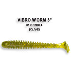 Съедобный силикон Crazy Fish Vibro Worm 7,5см #1-4 креветка