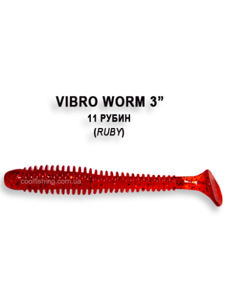 Съедобный силикон Crazy Fish Vibro Worm 7,5см