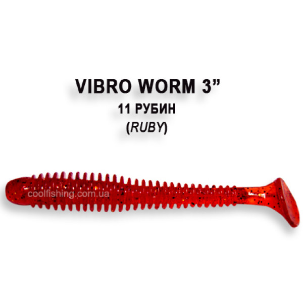 Съедобный силикон Crazy Fish Vibro Worm 7,5см