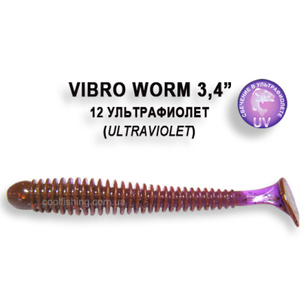 Съедобный силикон Crazy Fish Vibro Worm 8,5см #12-6 кальмар
