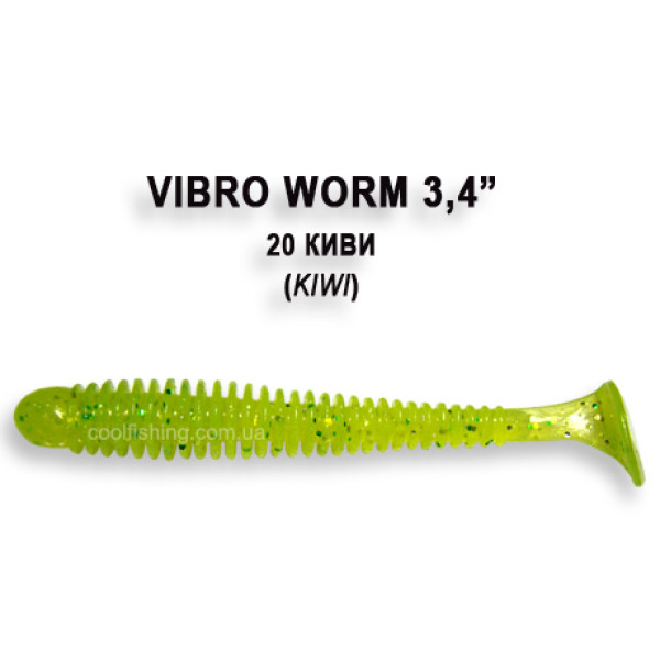 Съедобный силикон Crazy Fish Vibro Worm 8,5см #20-6 кальмар