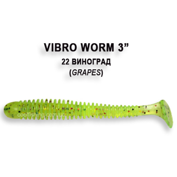 Съедобный силикон Crazy Fish Vibro Worm 7,5см #22-6 кальмар