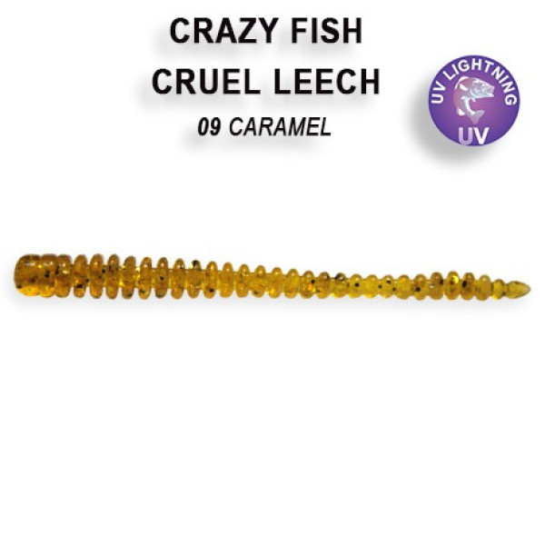 Съедобный силикон Crazy Fish Cruel Leech 5,5см #9-5 чеснок