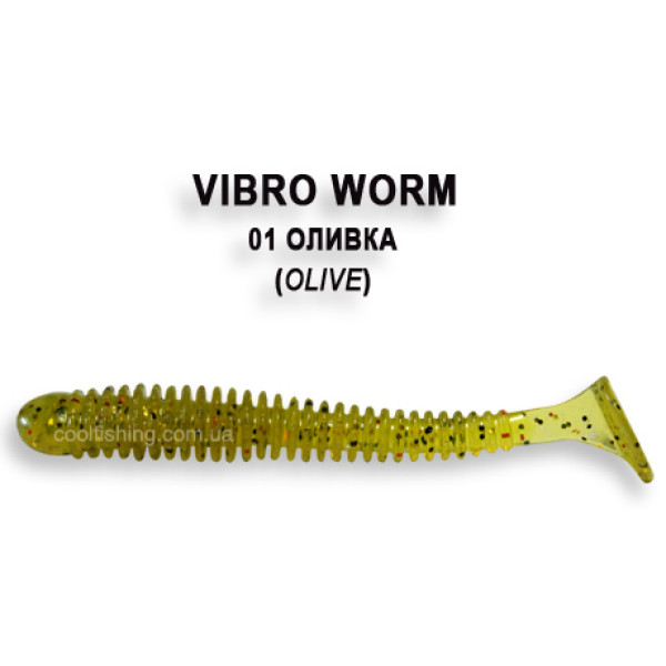 Съедобный силикон Crazy Fish Vibro Worm 5см #1-6 кальмар