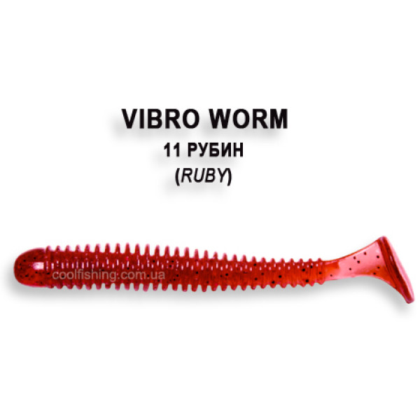 Съедобный силикон Crazy Fish Vibro Worm 5см #11-1 анис