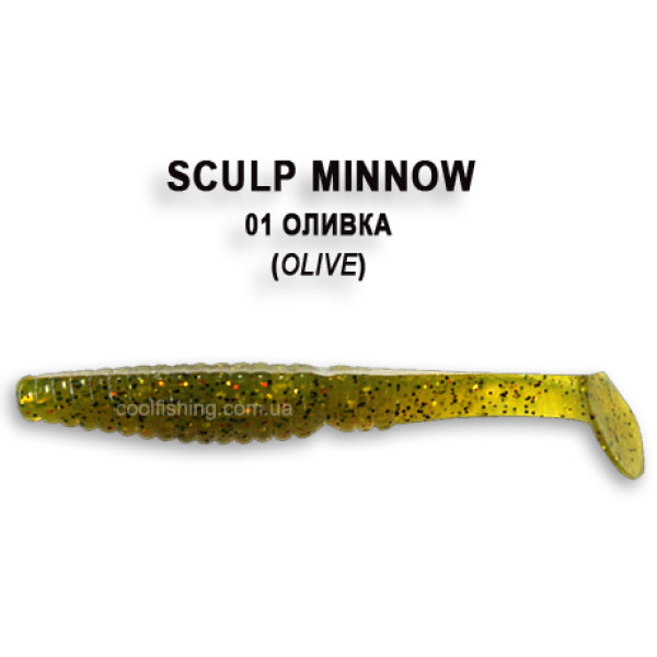 Съедобный силикон Crazy Fish Scalp Minnow 8см #1-4 креветка